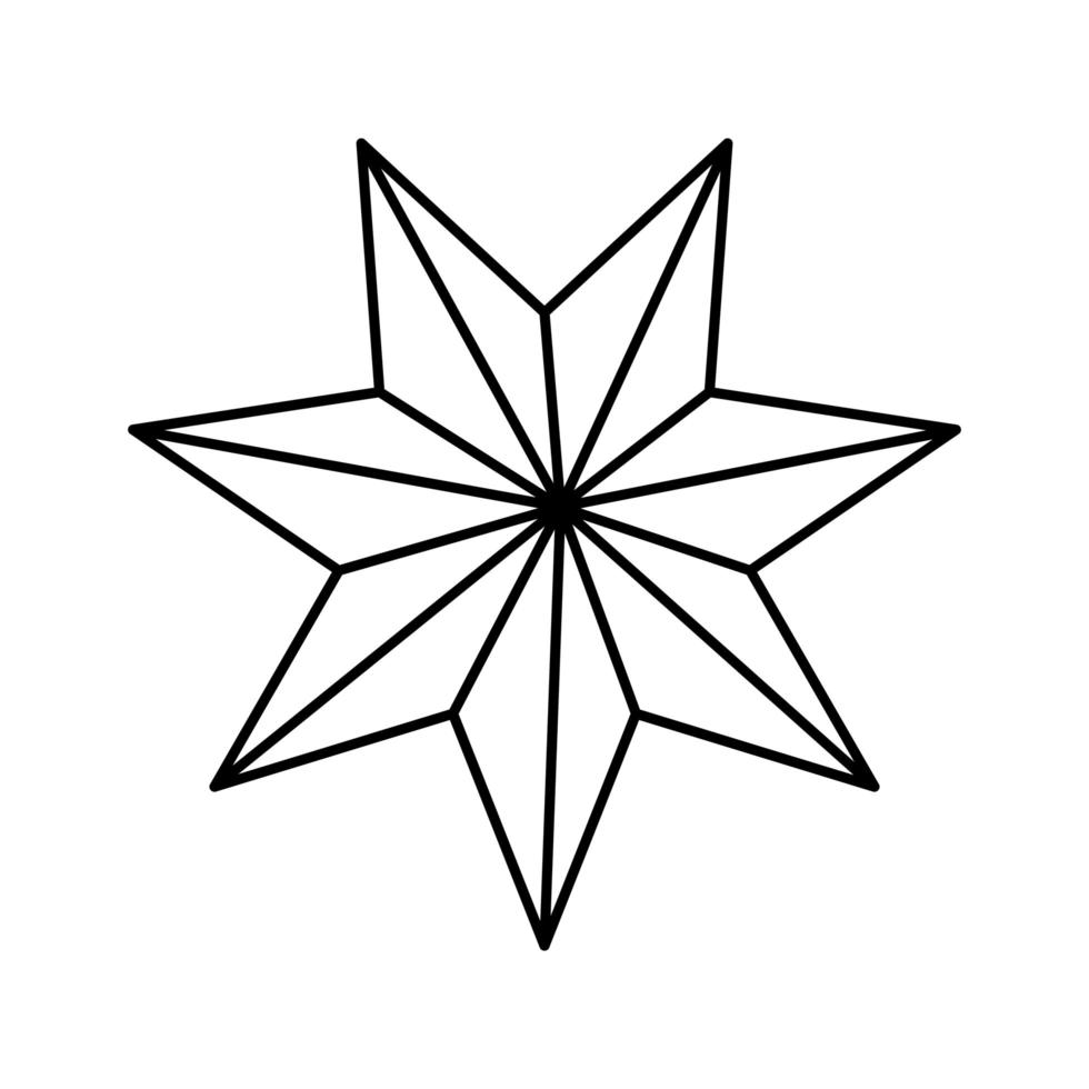 icono de estilo de línea de navidad de decoración de estrella vector