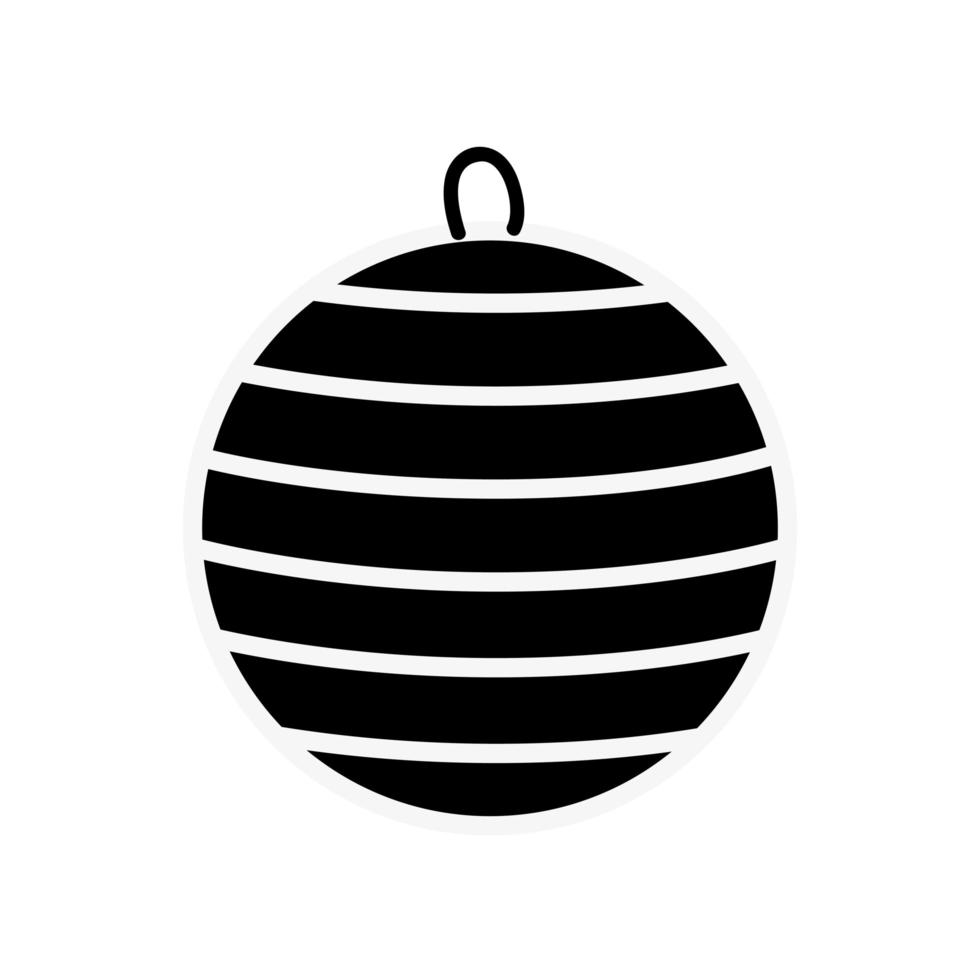 silhouette of ball christmas decoration isolated icon vector