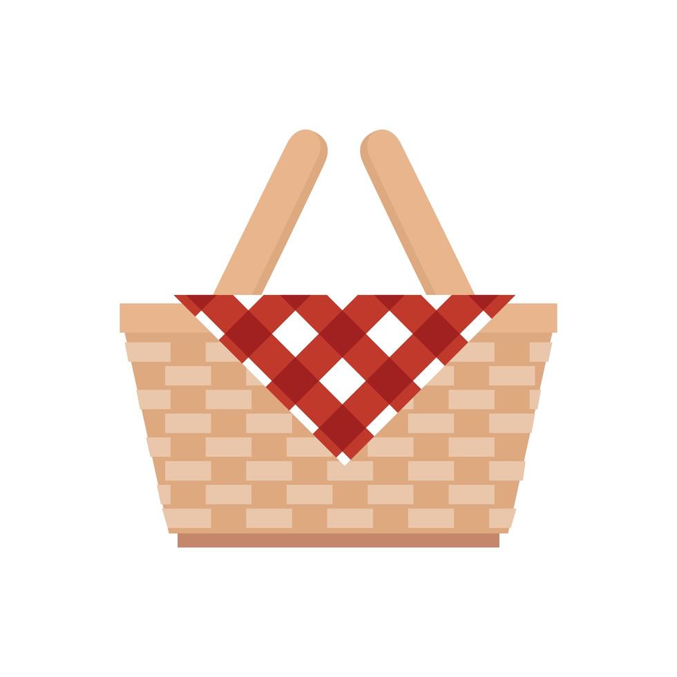 basket wicker picnic isolated icon vector