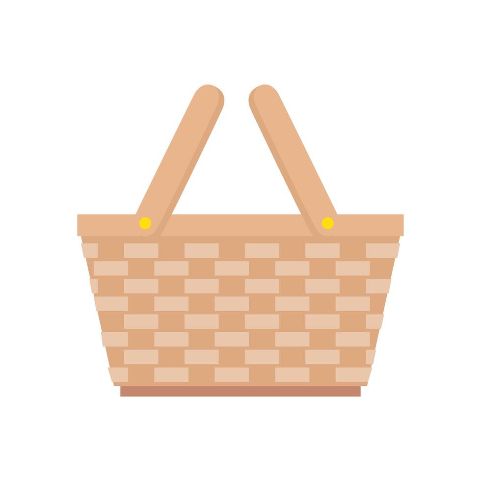 Cesta de mimbre picnic icono aislado vector