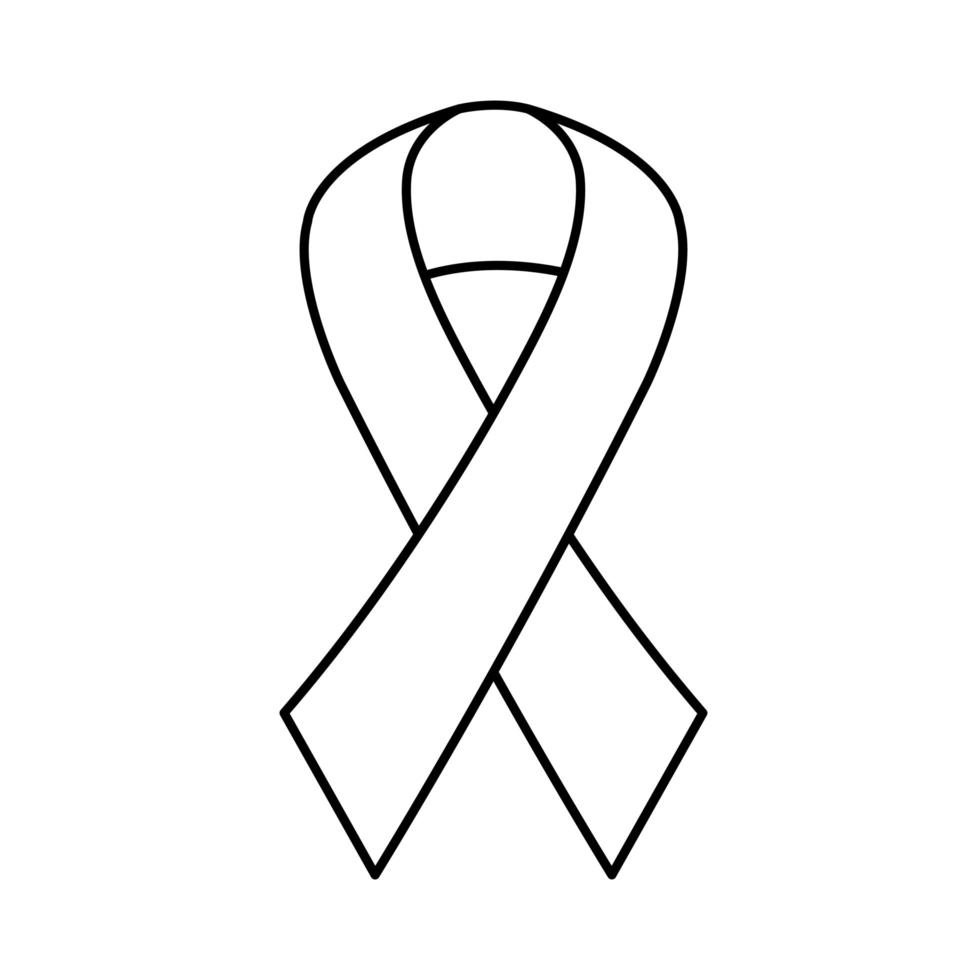 ribbon campaign line style icon vector