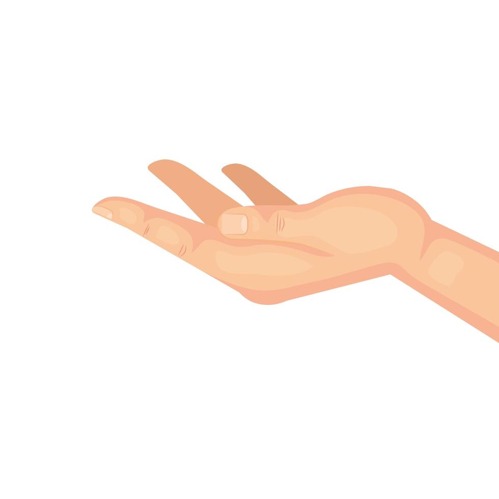 hand receiving human isolated icon vector