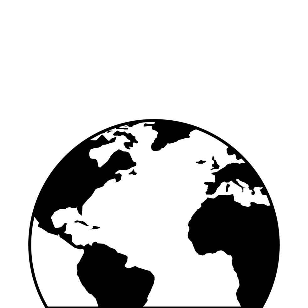 world planet earth line style icon vector