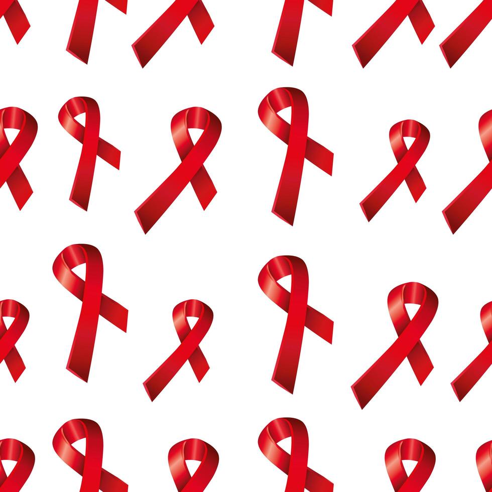 pattern of aids day awareness ribbons vector