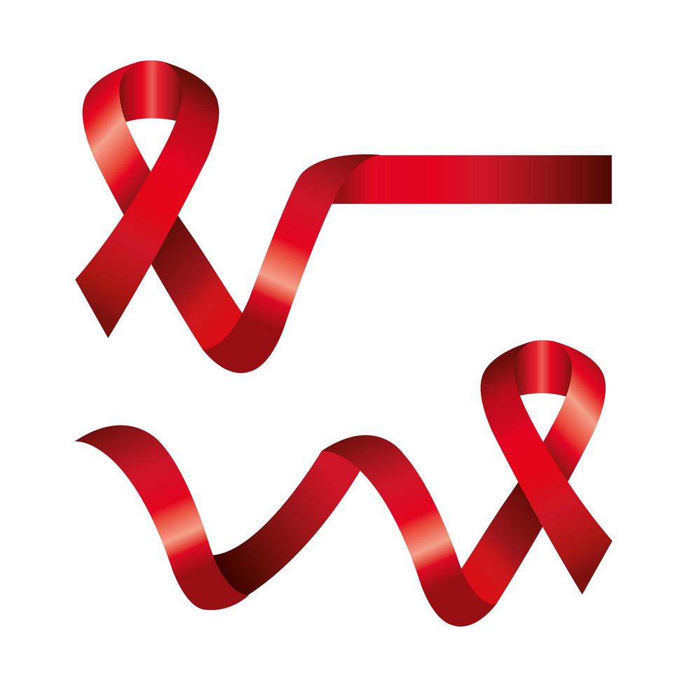set of aids day awareness ribbons isolated icon vector