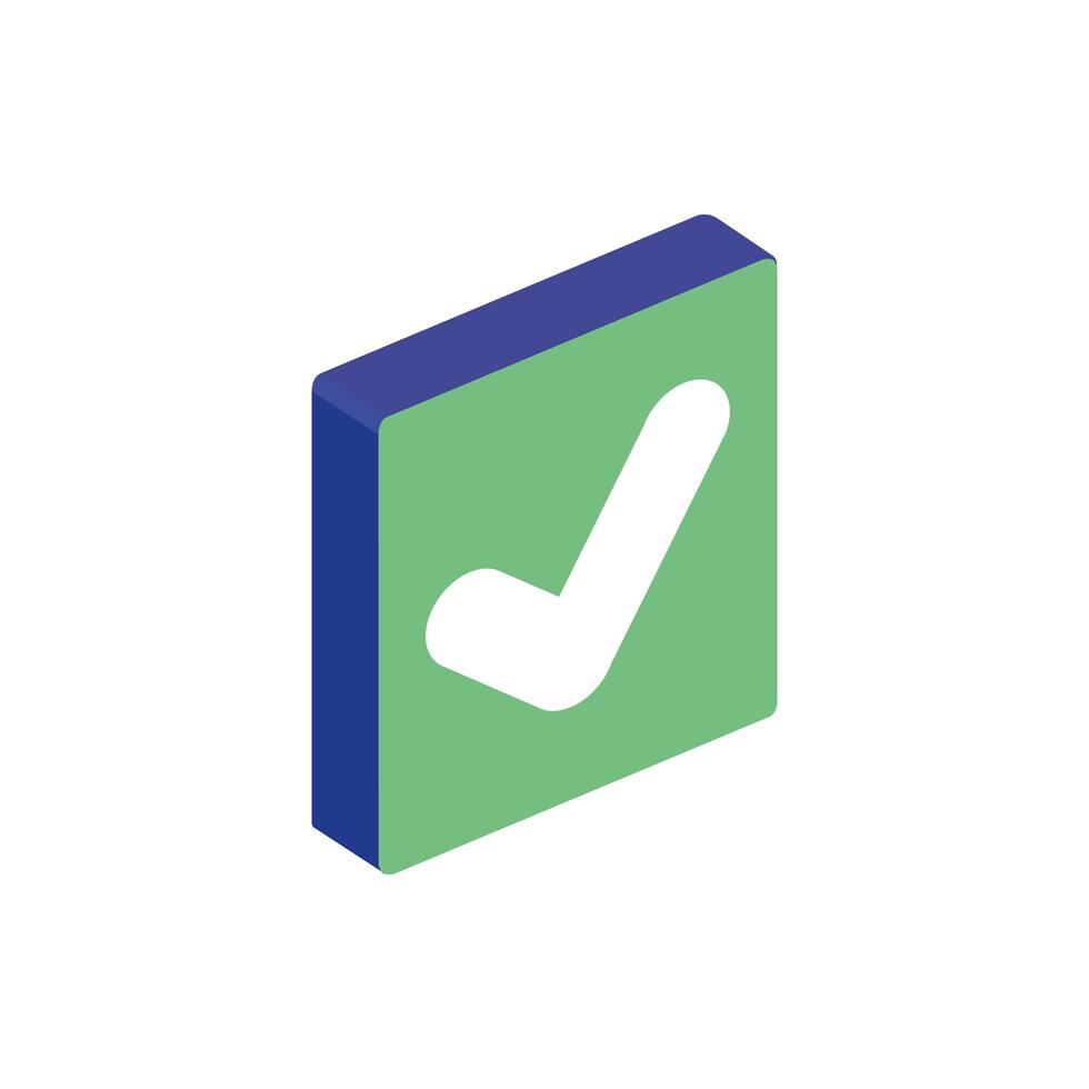 Isolated isometric check mark icon vector design