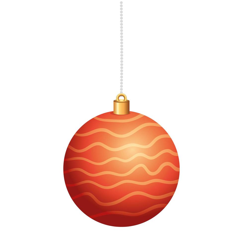 bola de navidad colgando icono aislado vector