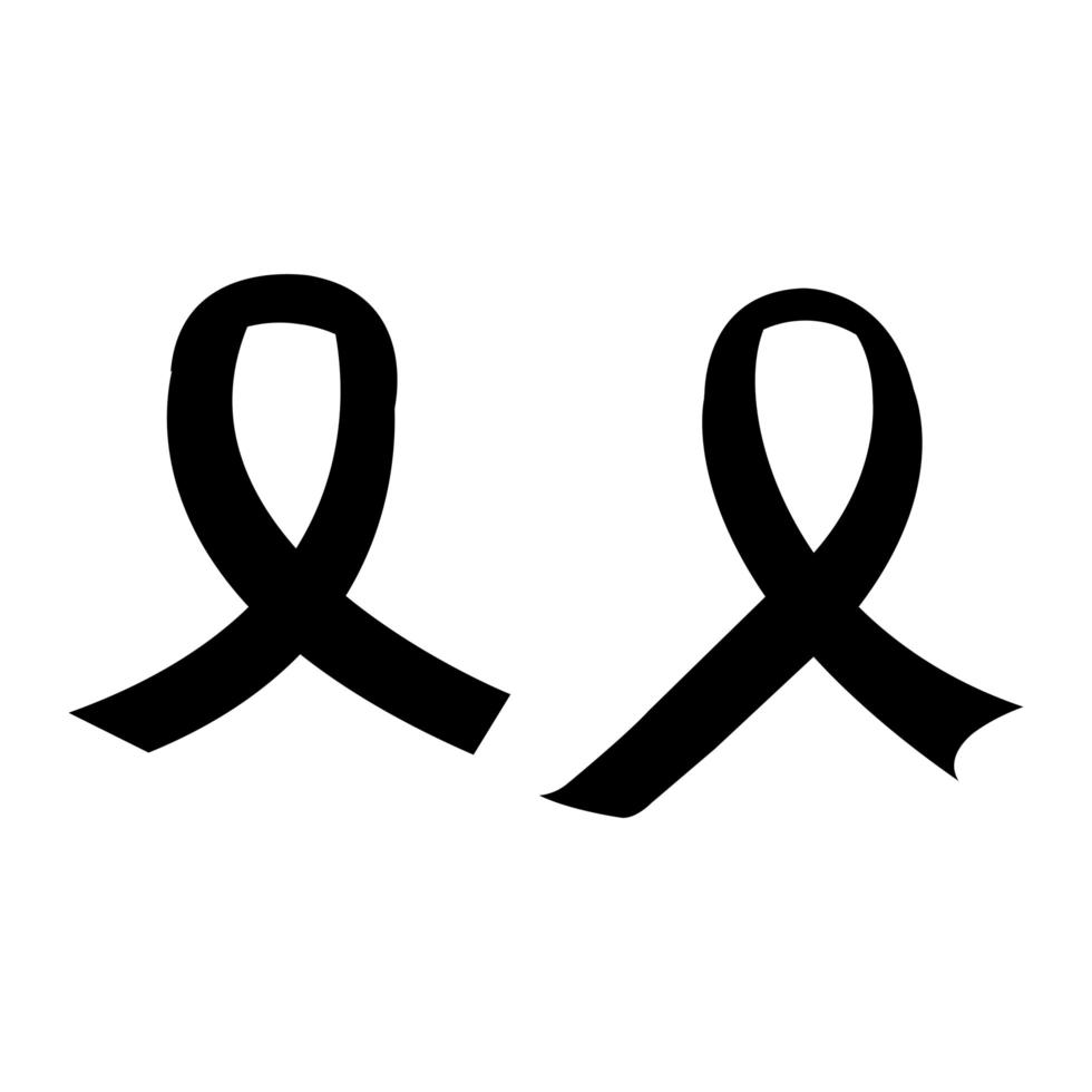 silhouette of ribbons campaign isolated icon vector