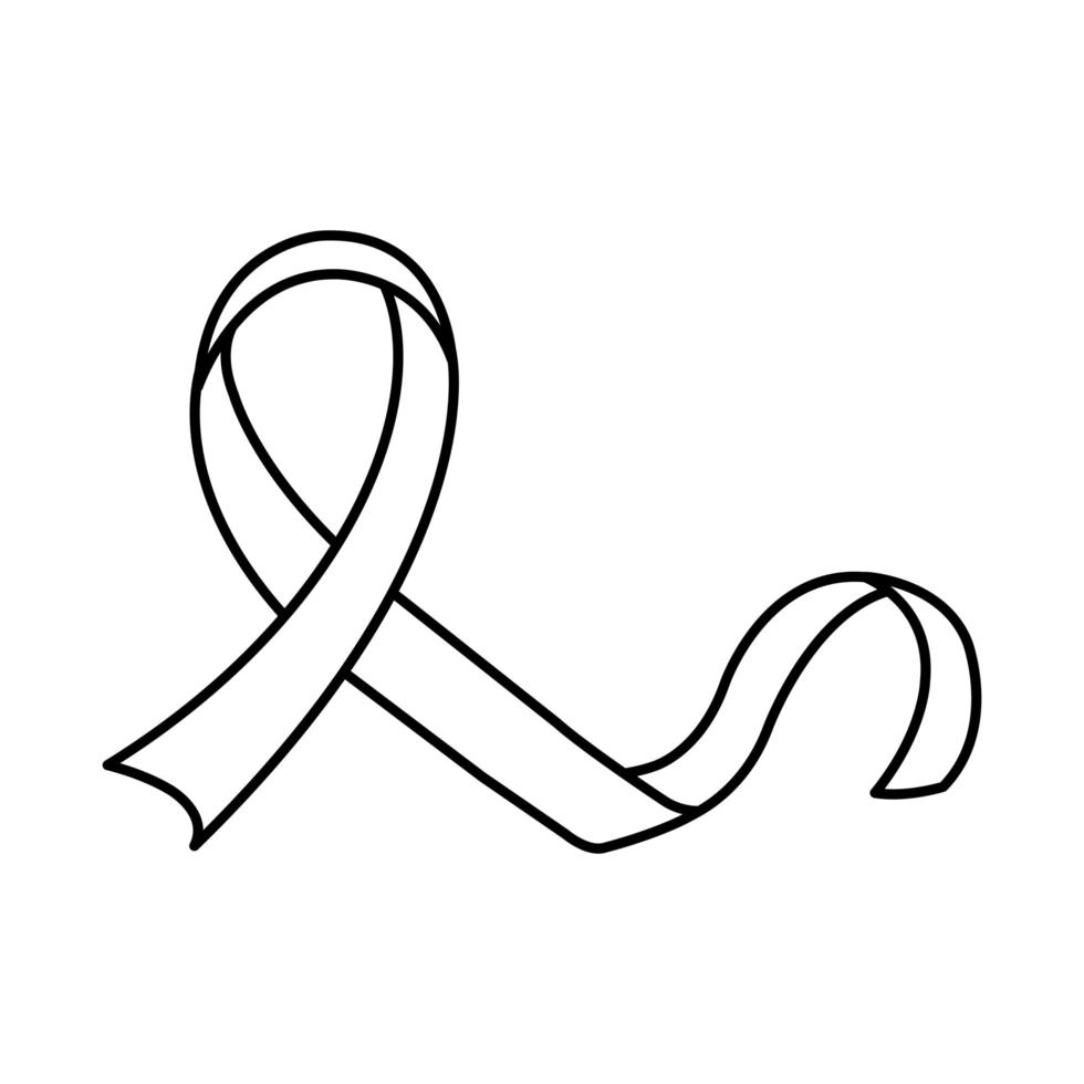 ribbon campaign line style icon vector