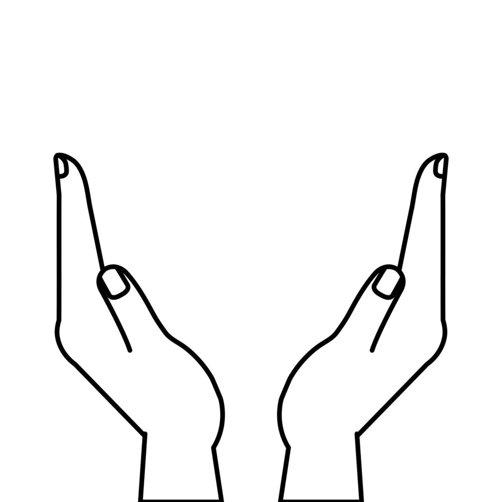 hands receiving human line style icon vector