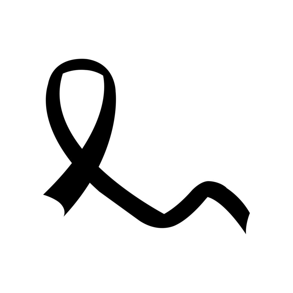 silhouette of ribbon campaign isolated icon vector