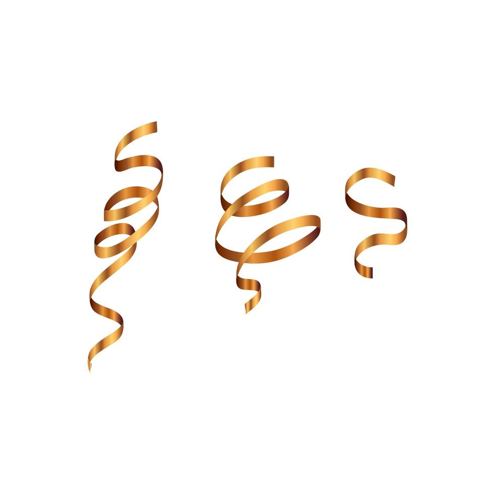 party confetti golden isolated icon vector