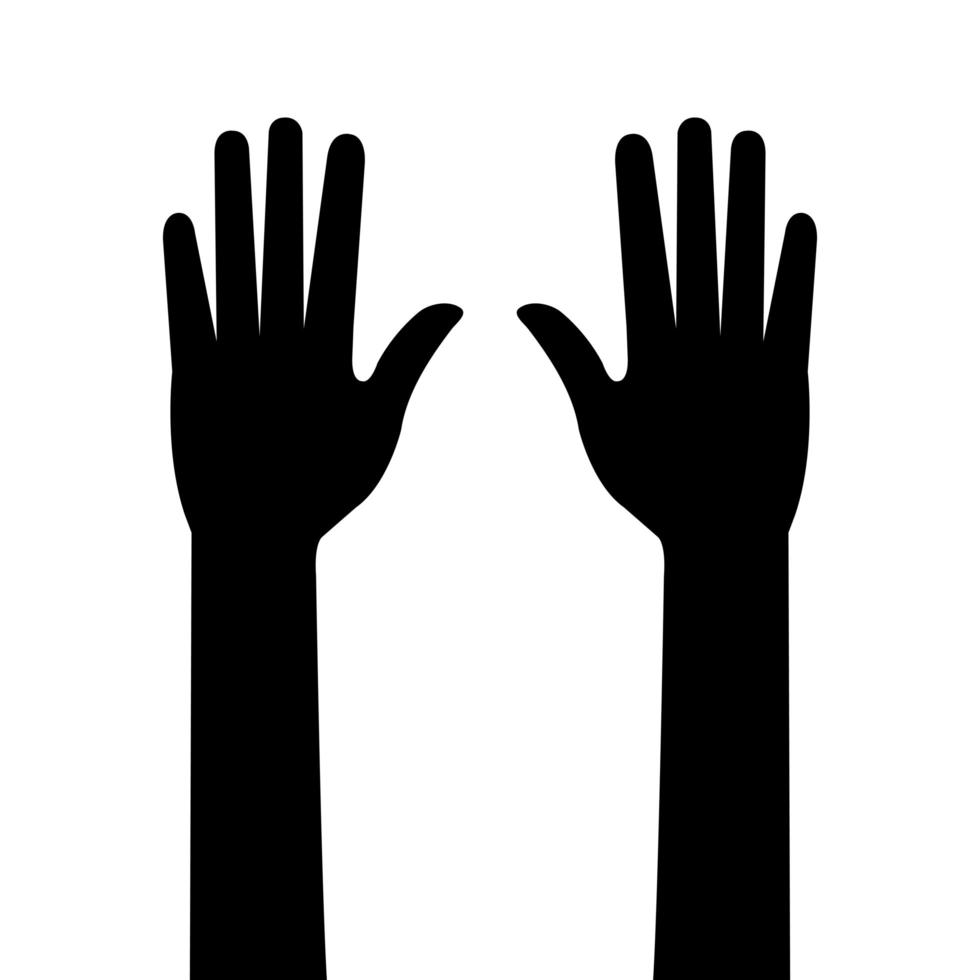 silhouette of hands person isolated icon vector