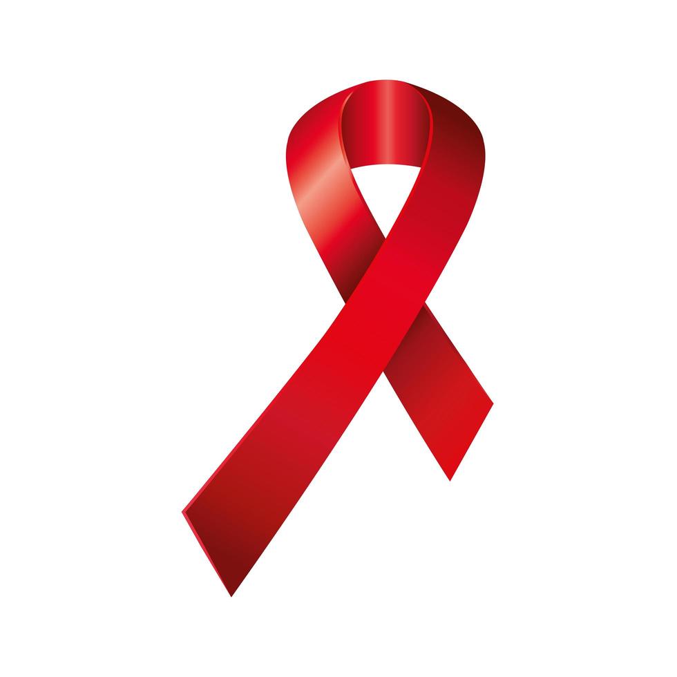 aids day awareness ribbon isolated icon vector