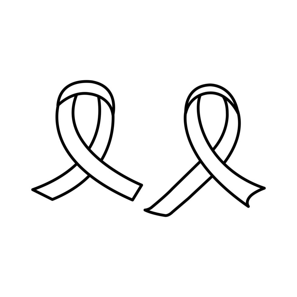 ribbons campaign line style icon vector