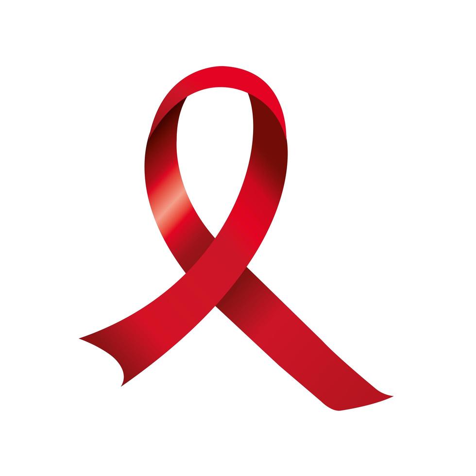 aids day awareness ribbon isolated icon vector