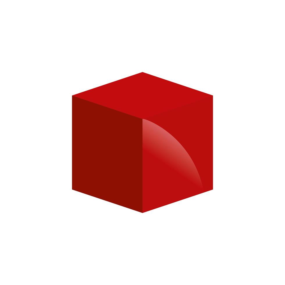 Icono aislado de cubo de figura geométrica vector