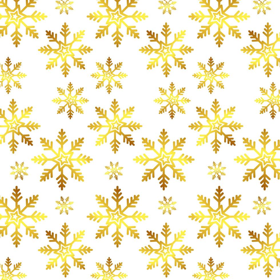 pattern of snowflakes golden christmas vector