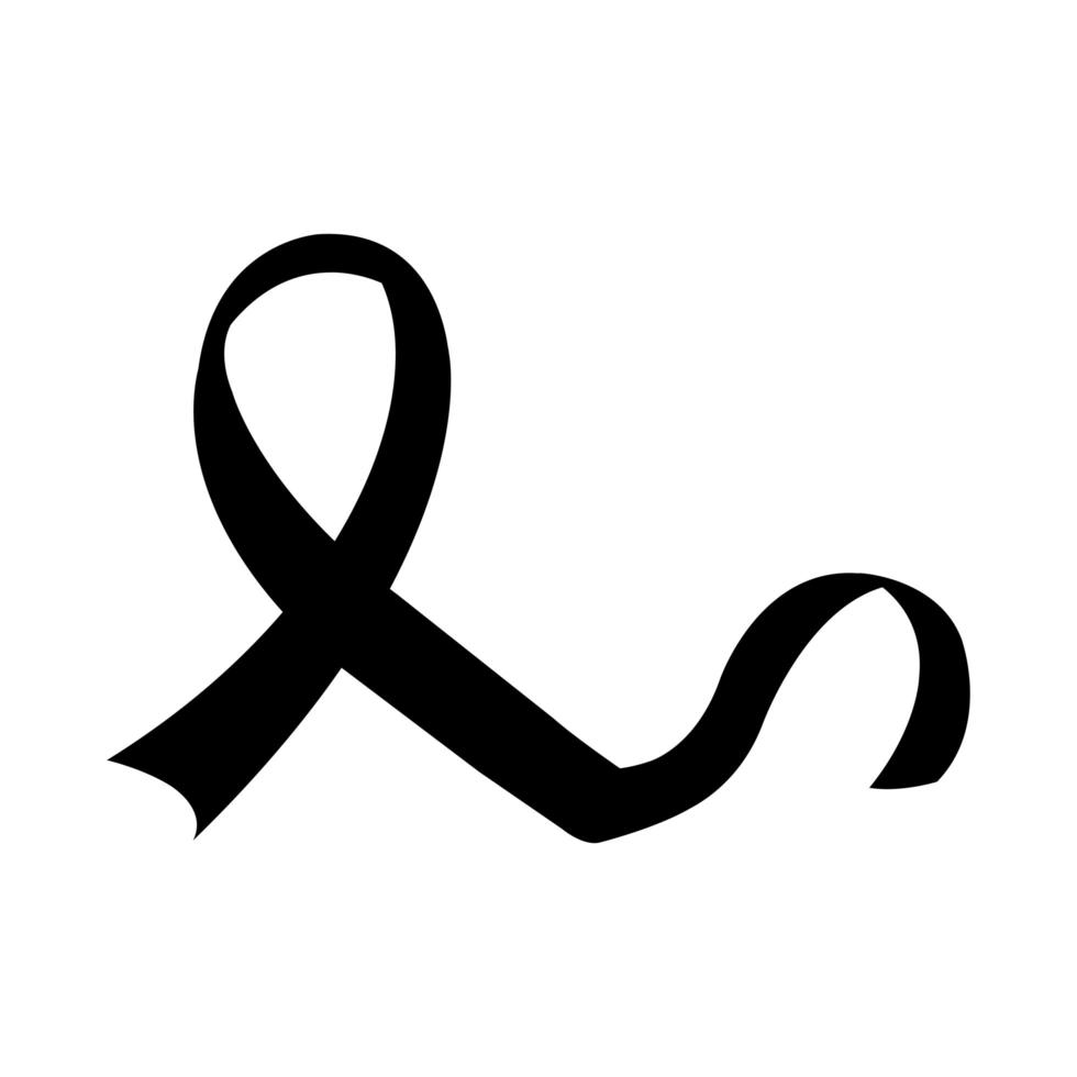 silhouette of ribbon campaign isolated icon vector
