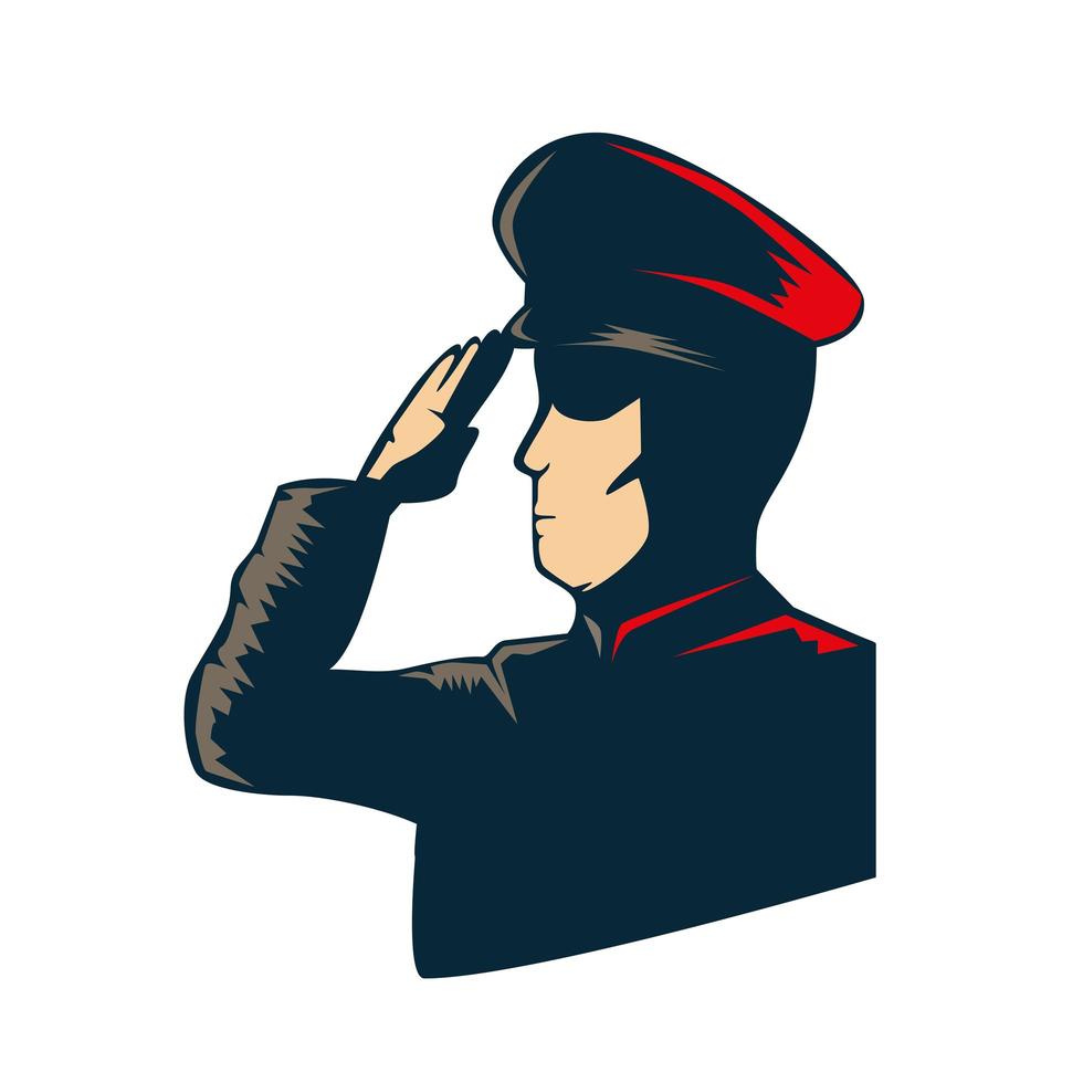 hombre soldado americano avatar personaje vector