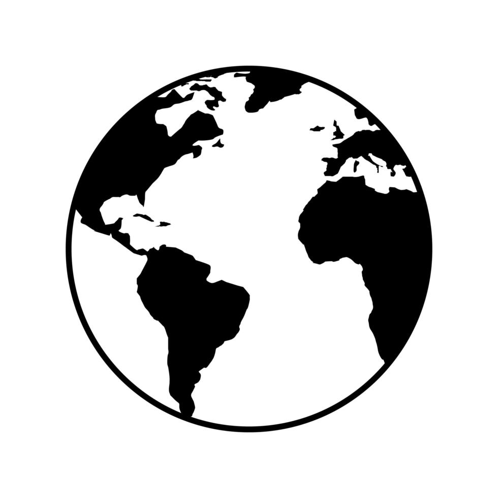 icono de estilo de línea de planeta tierra mundial vector