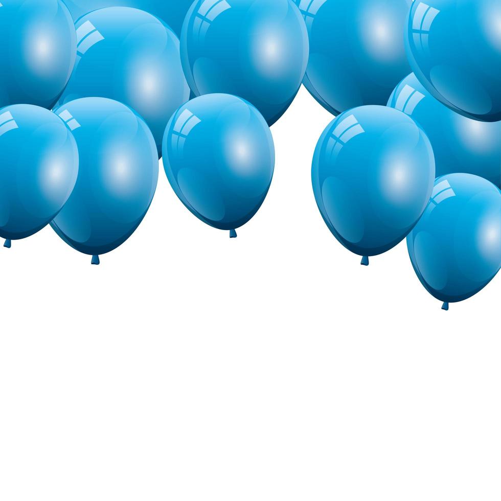balloon helium blue isolated icon vector