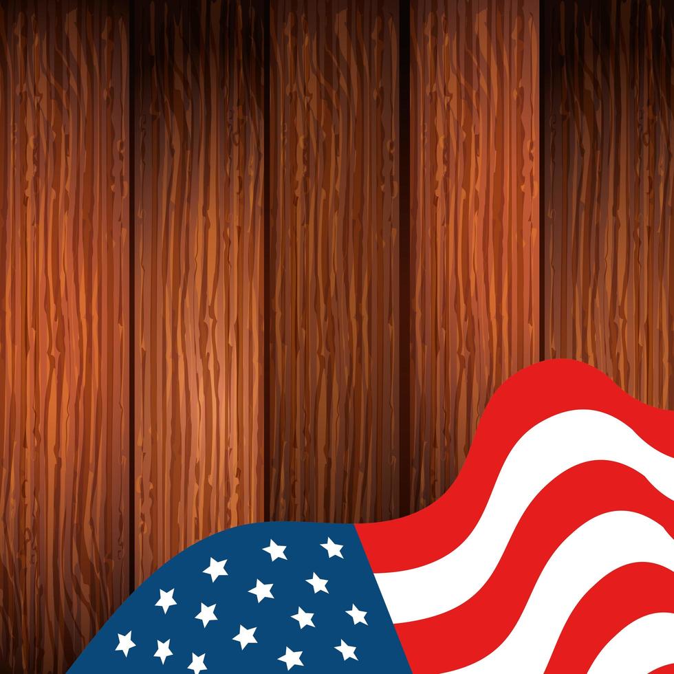 united states flag in background wooden vector