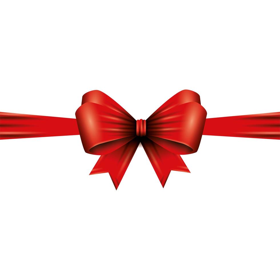 bow ribbon christmas decorative isolated icon vector