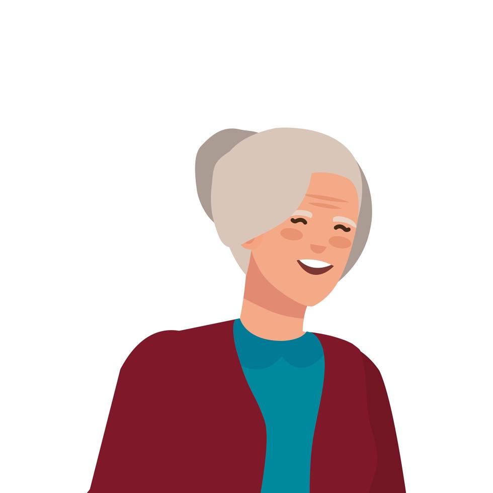 old woman elegant avatar character vector