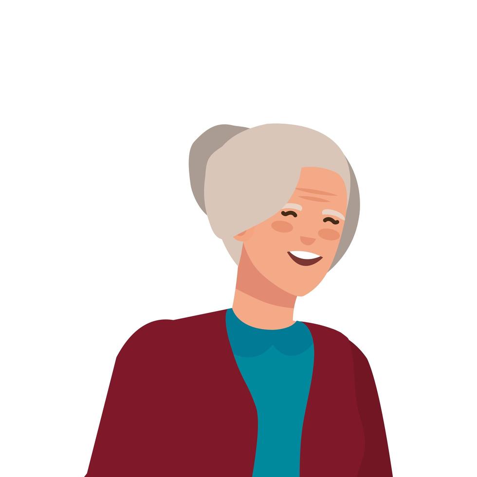 old woman elegant avatar character vector