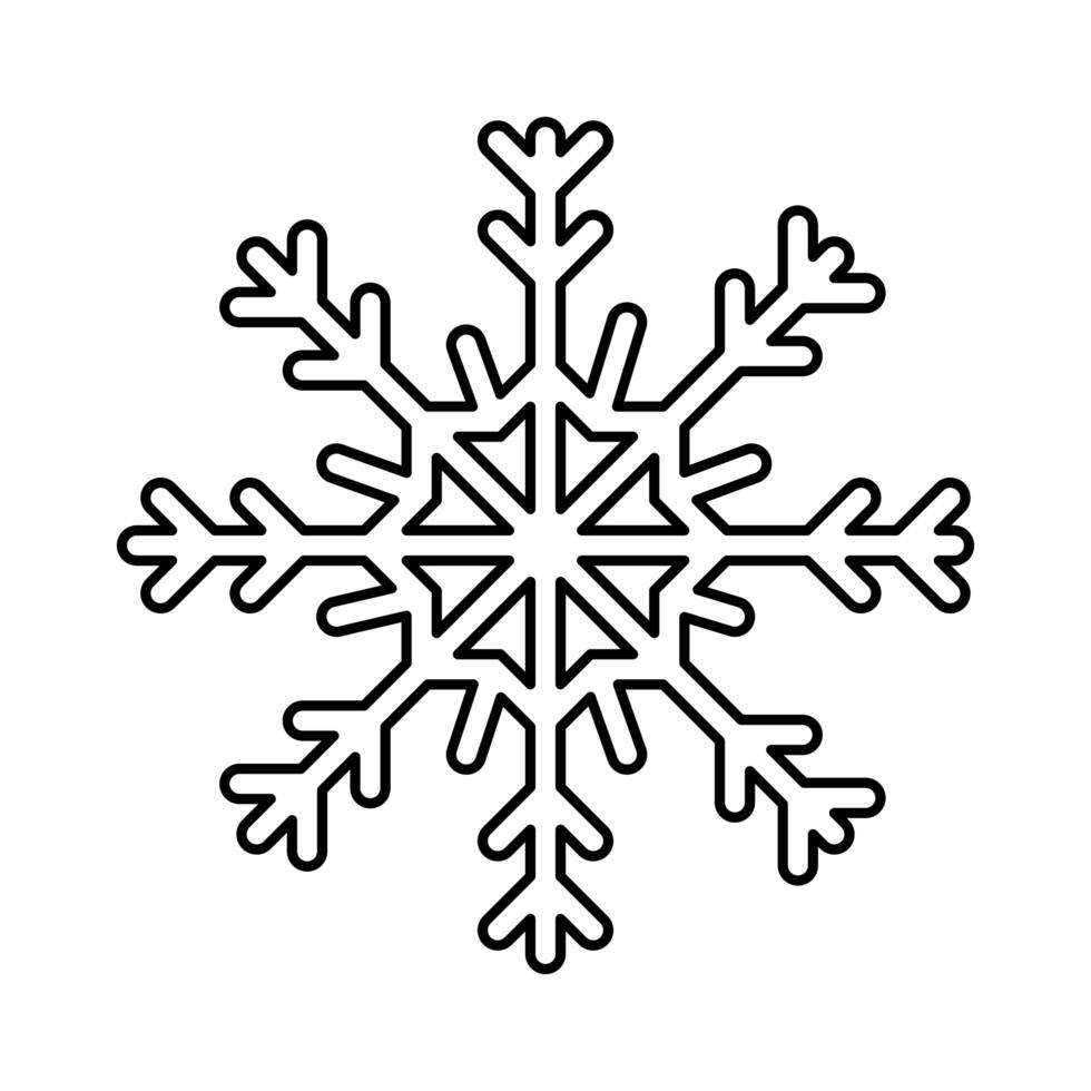 icono de estilo de línea de decoración navideña de copo de nieve vector