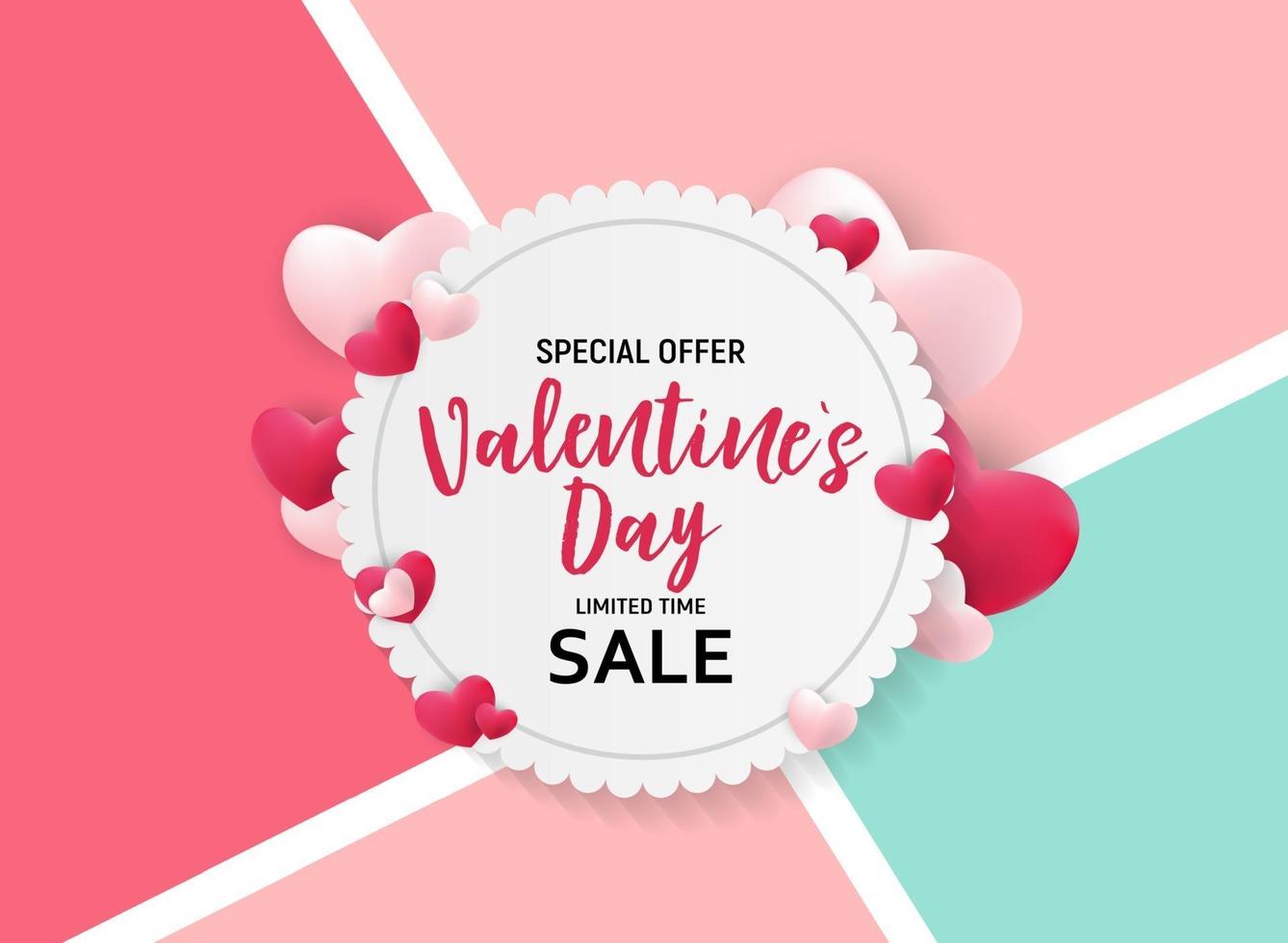 Valentine's Day Love and Feelings Sale Background Design. vector