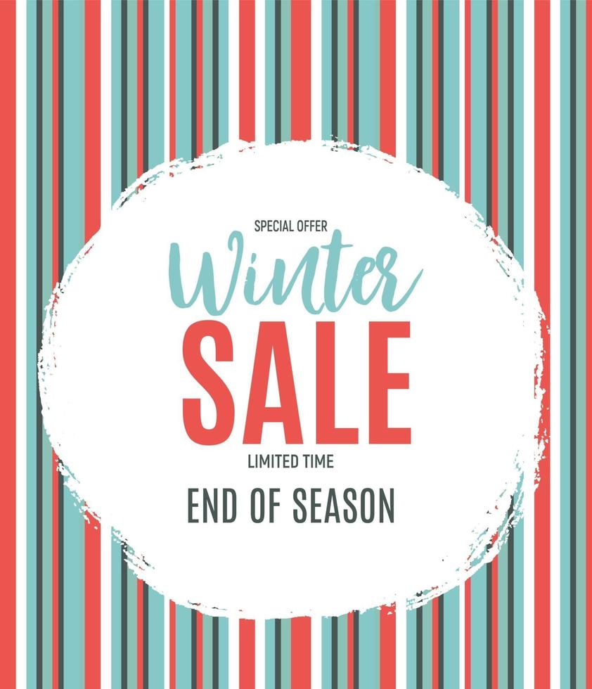 End of Winter Sale Background, Discount Coupon Template. vector