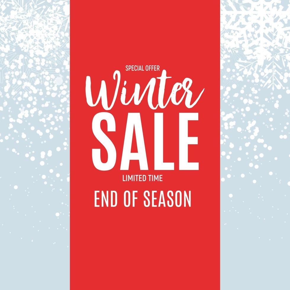 End of Winter Sale Background, Discount Coupon Template. vector