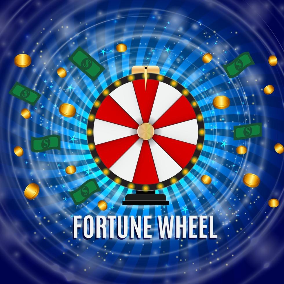 Wheel of Fortune, Lucky Icon with Place for Text. Vector Illustration