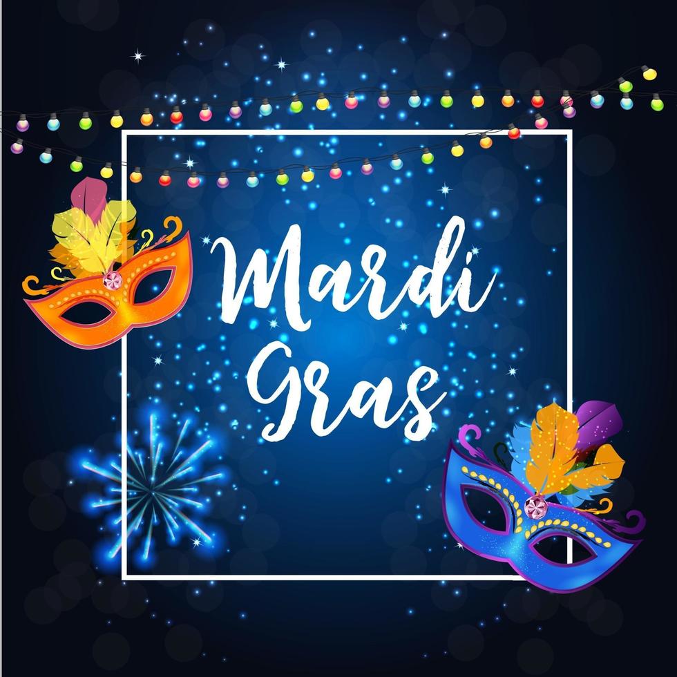 Mardi Gras Party Mask Holiday Poster Background. Vector Illustration