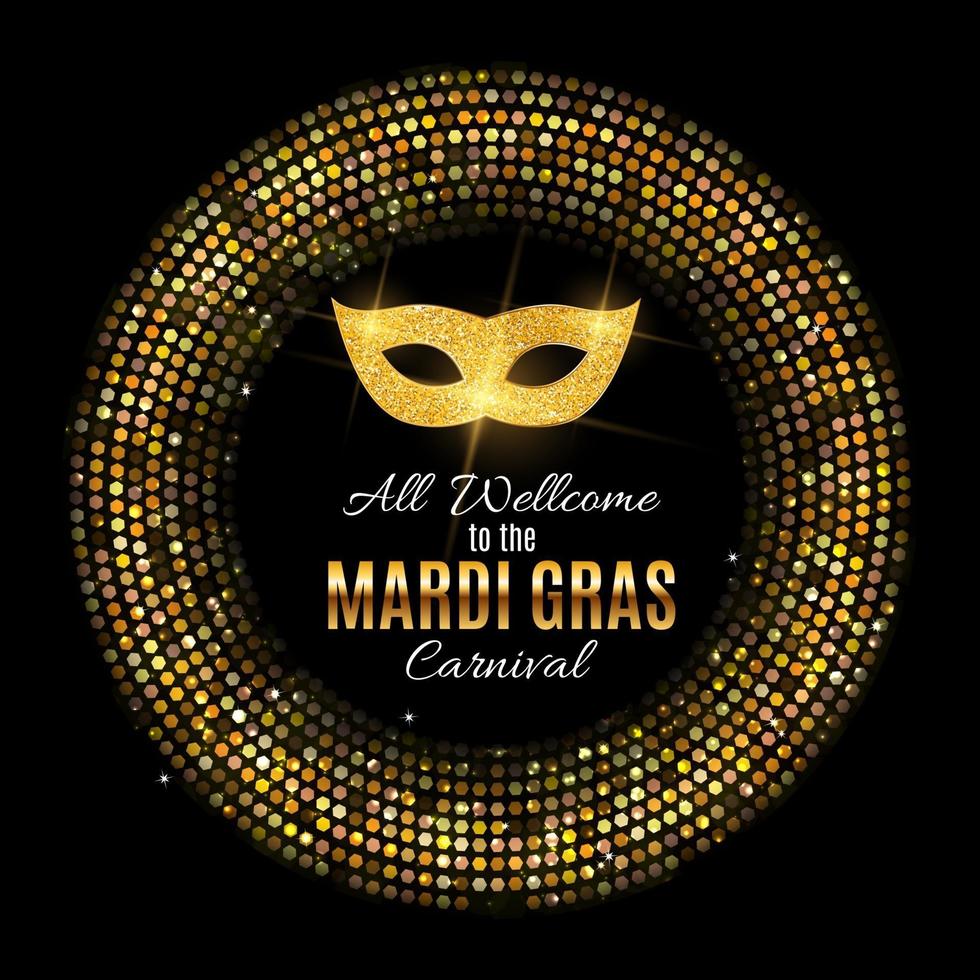 Mardi Gras Party Mask Holiday Poster Background. Vector Illustration
