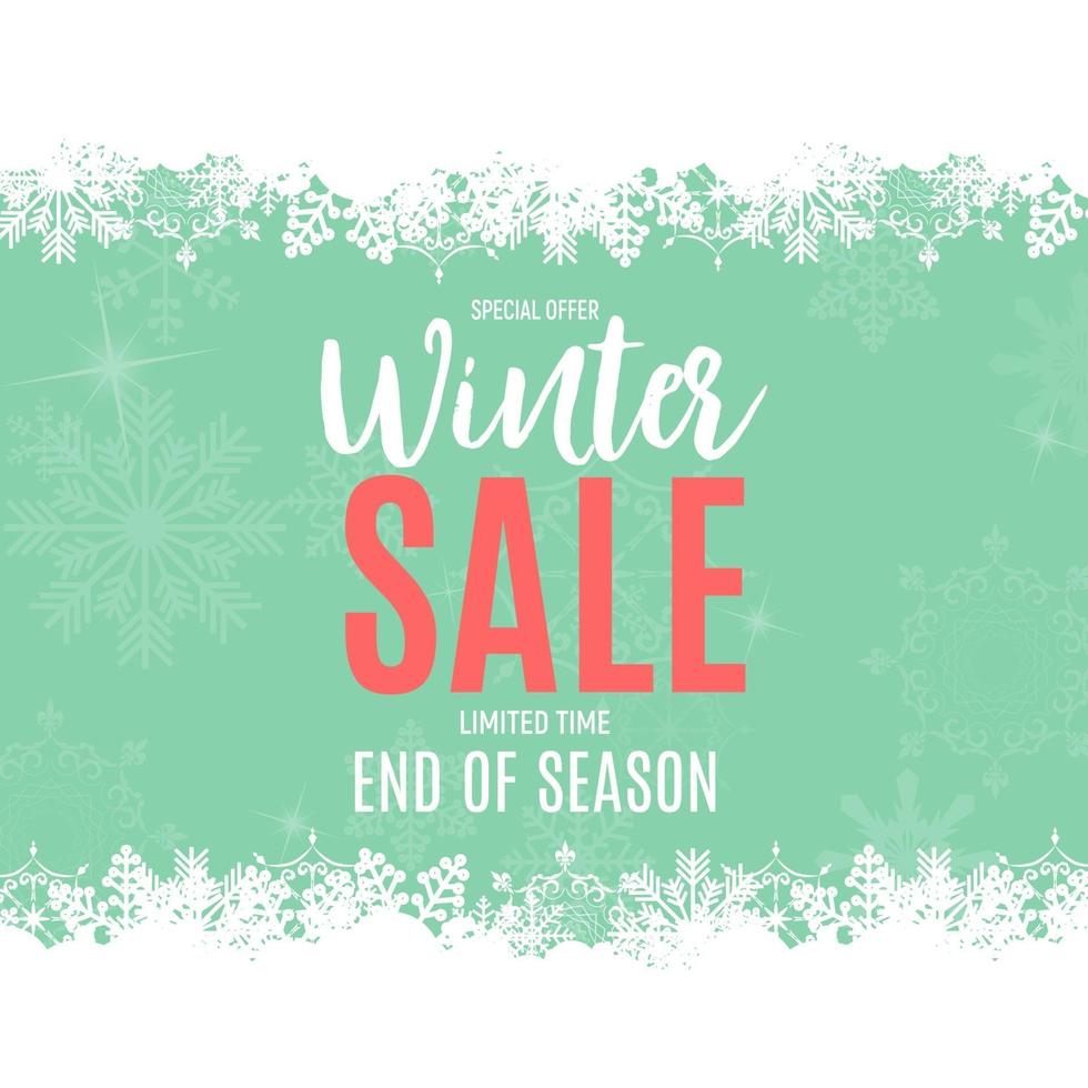 End of Winter Sale Background, Discount Coupon Template. vector