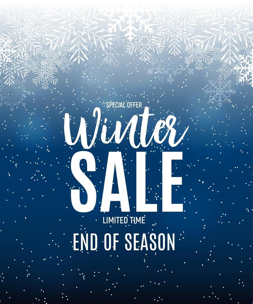 End of Winter Sale Background, Discount Coupon Template. vector