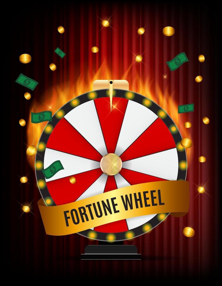 Wheel of Fortune, Lucky Icon with Place for Text. Vector Illustration