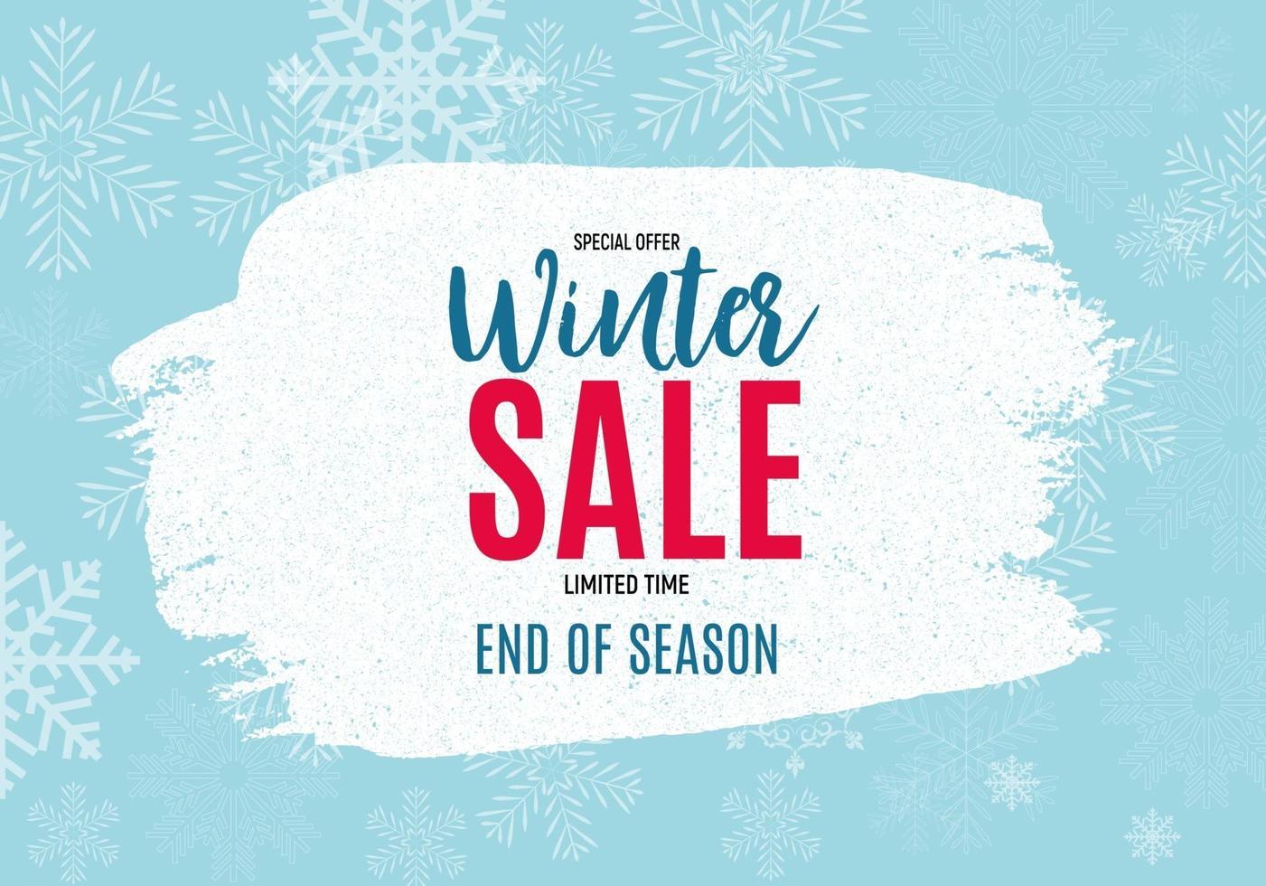 End of Winter Sale Background, Discount Coupon Template. vector