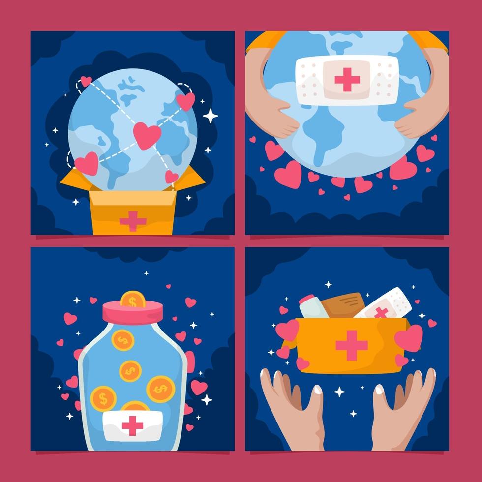 Humanitarian Day Card Pack vector