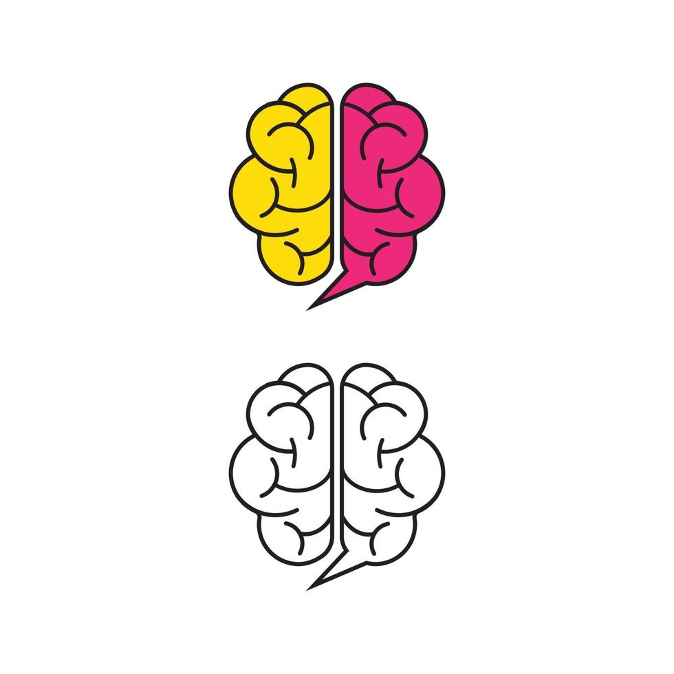 plantilla de icono de ilustración de vector de cerebro de salud