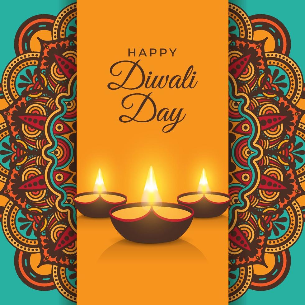 Diwali Day Festivity with Mandala vector