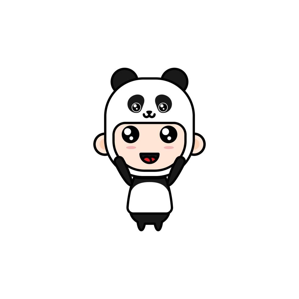 cute cartoon illustration boy wearing cute panda costume vector design  3353906 Vector Art at Vecteezy