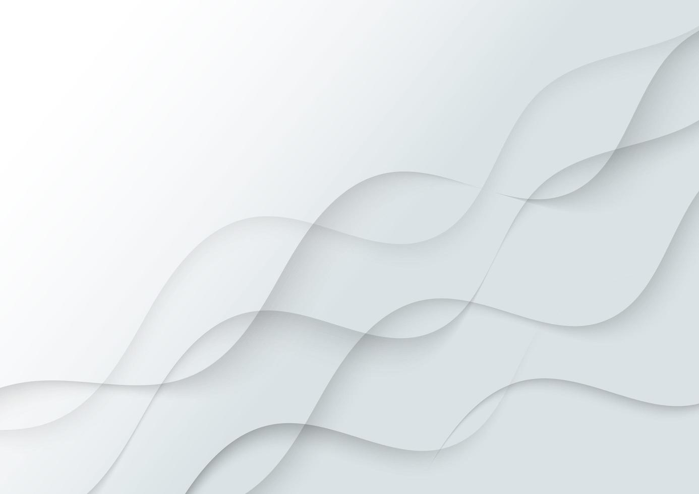 Abstract white and grey dynamic waves background. vector