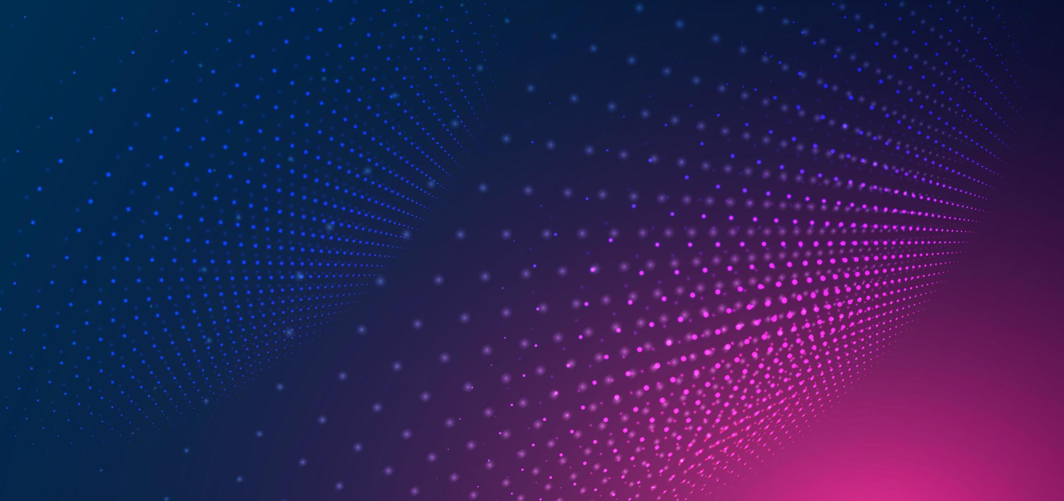 Abstract futuristic particle lines mesh on blue and pink background vector