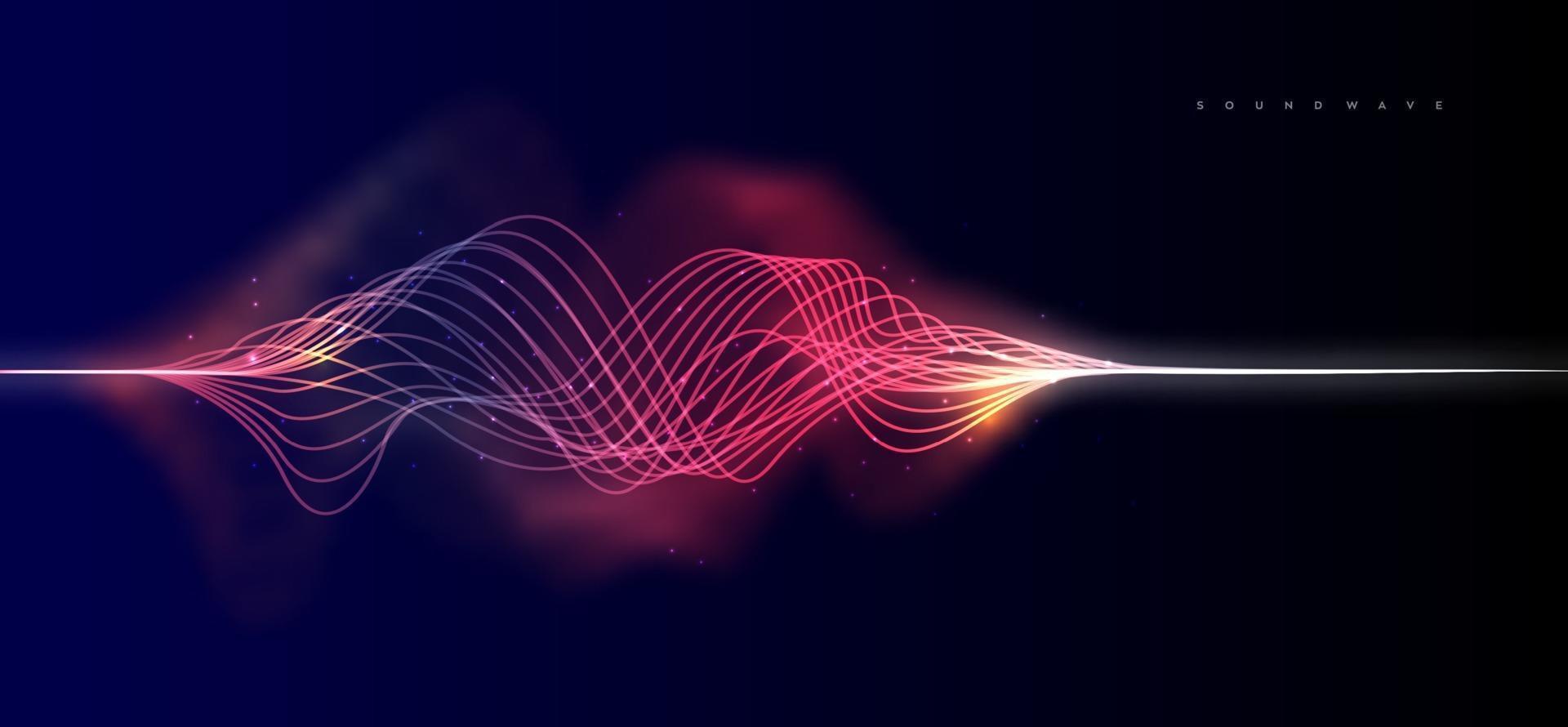 colorful dynamic line sound wave background vector
