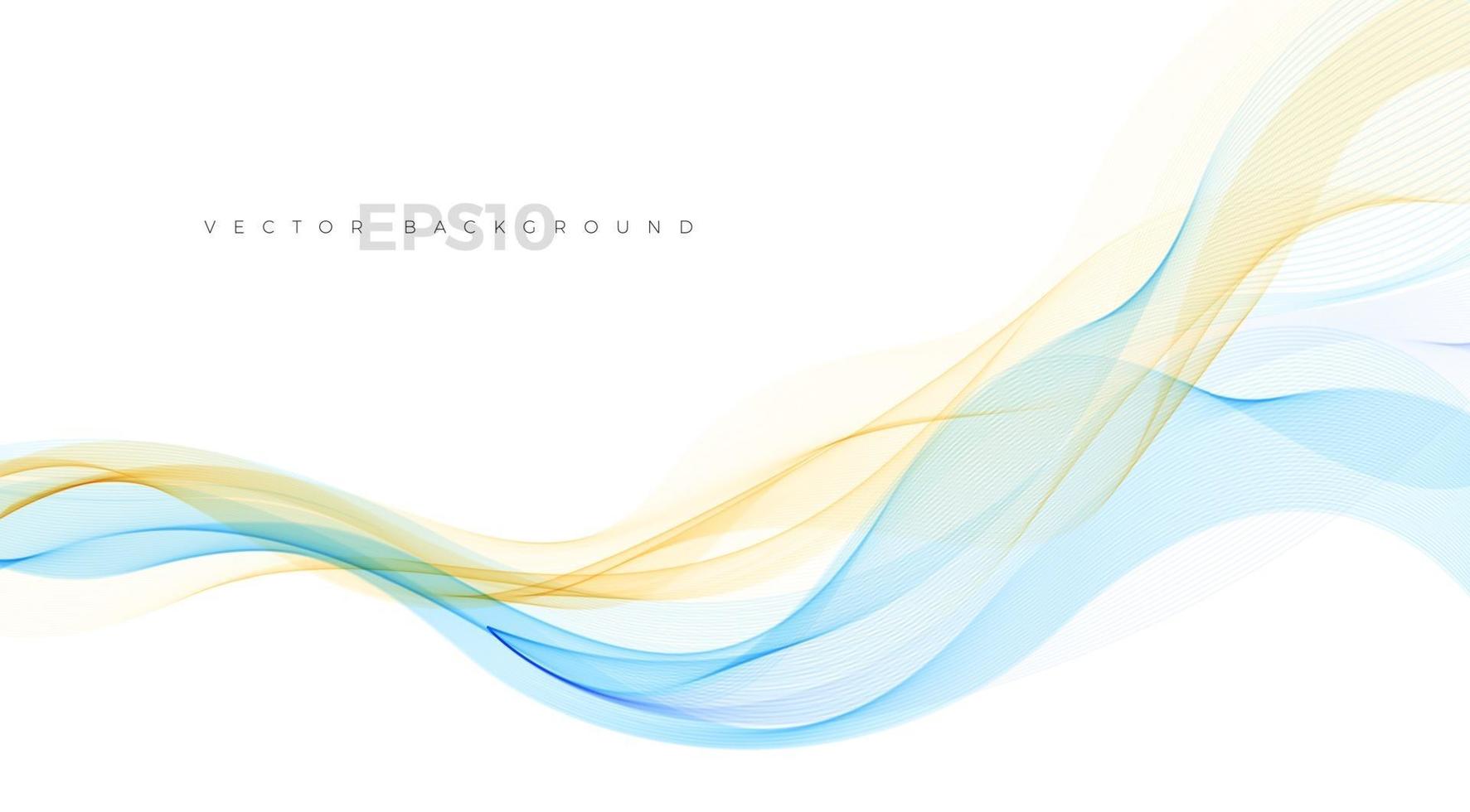Wave vector element with abstract blue and orange lines