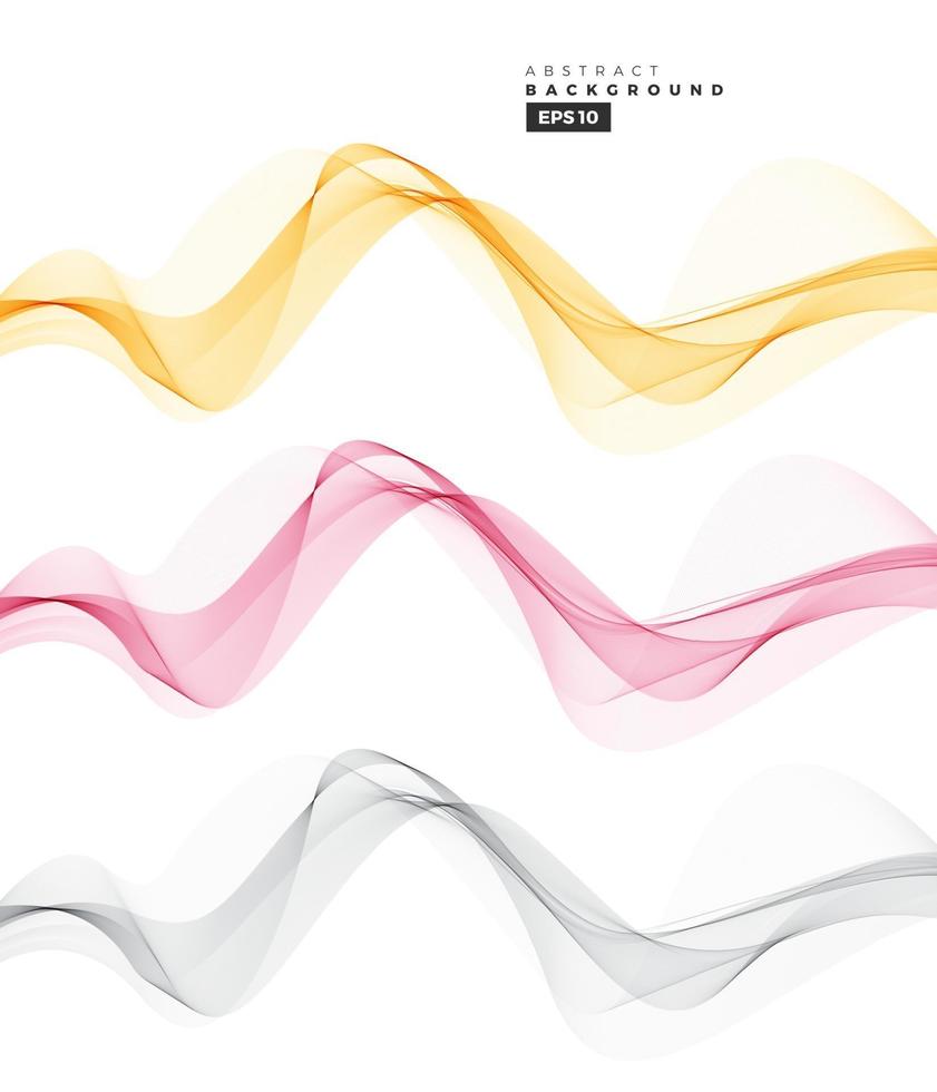 Abstract colorful line wave sets vector background